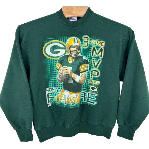 Vintage 1997 men's Green Bay‎ Packers 3-Time MVP Brett Farve Crewneck Sweatshirt - Picture 1 of 6